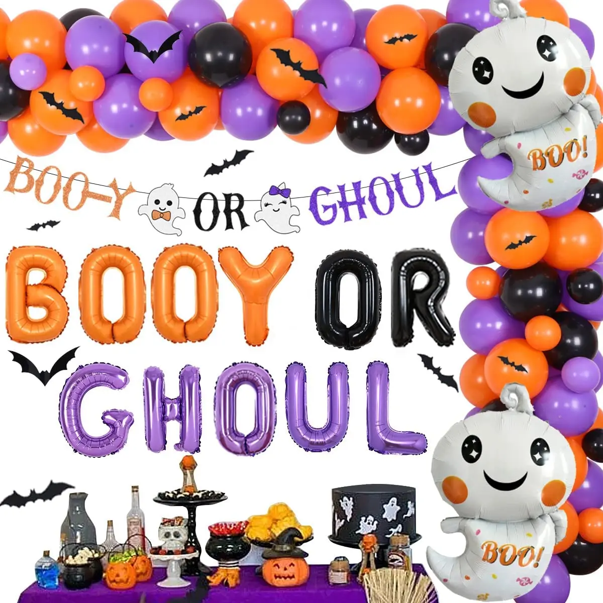 Фольгированные воздушные шары funmemland Booy или Ghoul, украшения для вечевечерние НКИ на Хэллоуин, 3D искусственная гирлянда