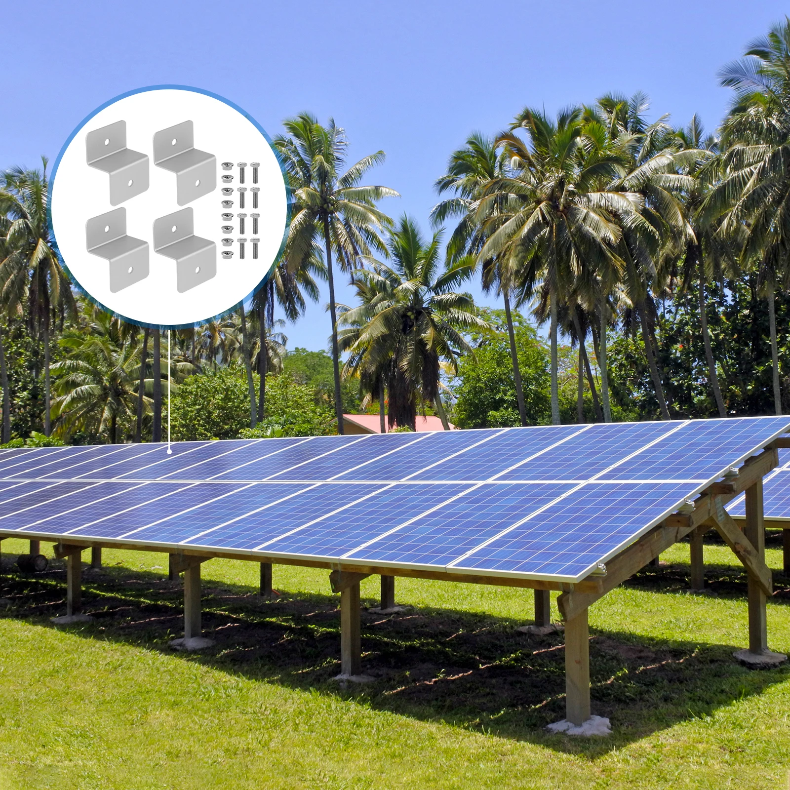 

4pc Solar Panel Mounting Z-Brackets Aluminum Lightweight Rustproof For Rv Boat Wall Off-Grid Roof Installation Support Holder