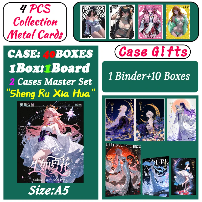 

Оптовая продажа 2025 года, новейший размер A5 Sheng Ru Xia Hua Goddess Story Card Board Waifu No Dupes Master Set Doujin Toys Artboard Gift