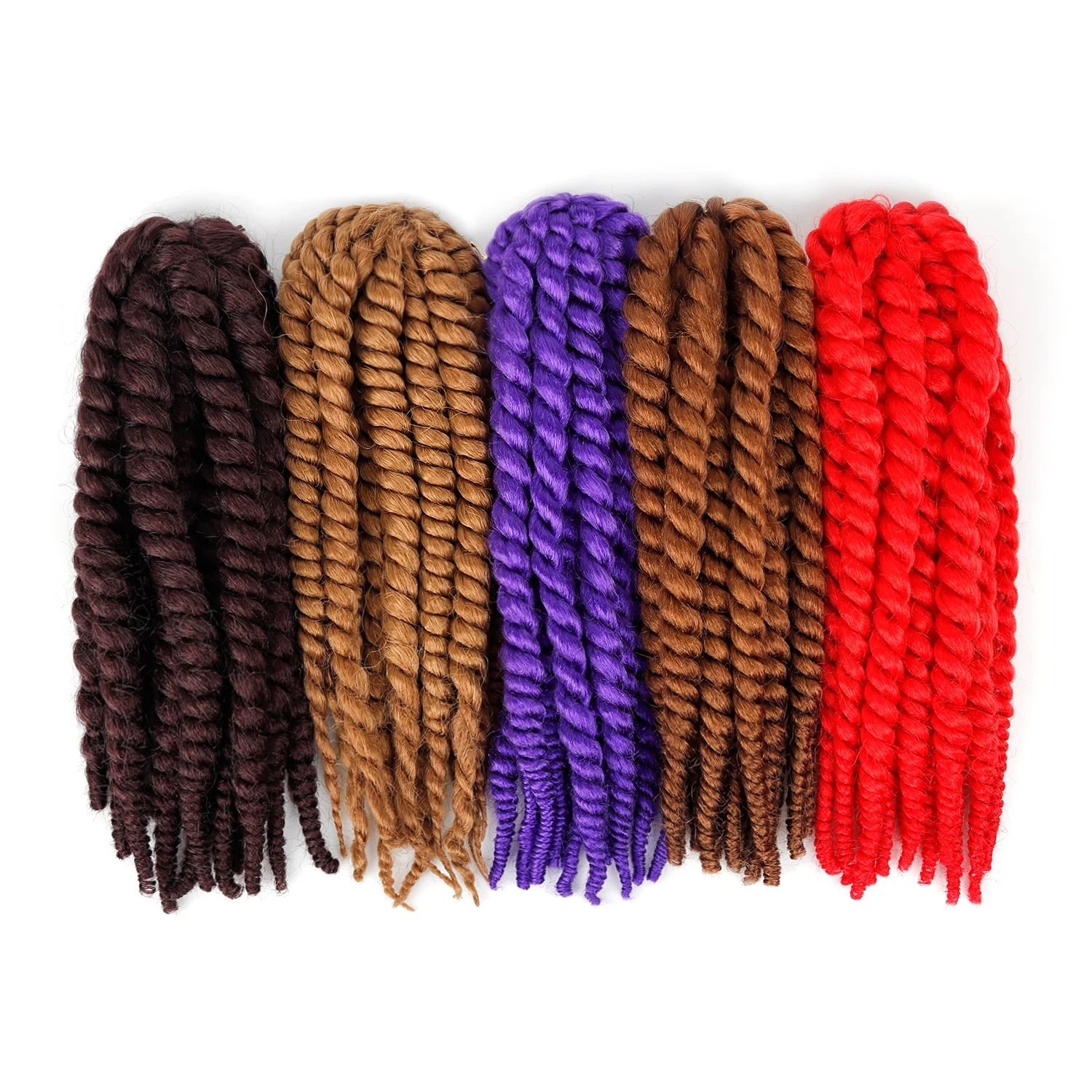Extensiones de cabello trenzado MAMBO Twist Braids de dos hebras, cabello sintético pre-trenzado para crochet, extensiones de cabello trenzado Spring Twist para mujeres.