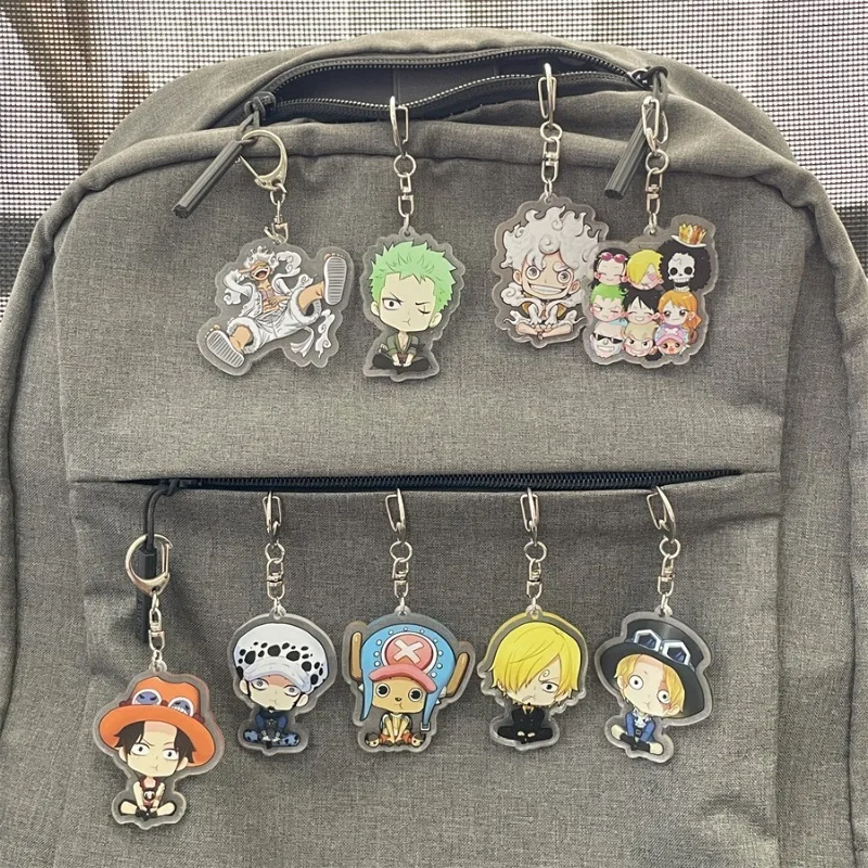 

One Piece Acrylic Keychain Luffy Zoro Sanji Anime Action Figure Backpack Decoration Model Children Birthday Gifts Christmas Gift