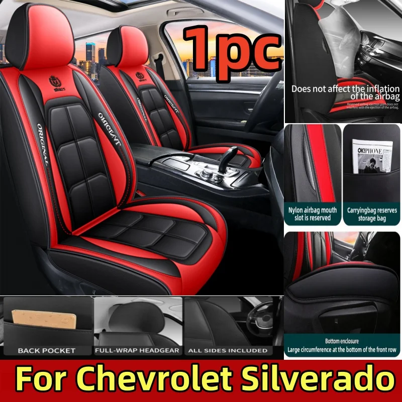 

For Chevrolet Silverado car seat covers, front single-seat PU leather, soft and comfortable, waterproof and wear-resistant