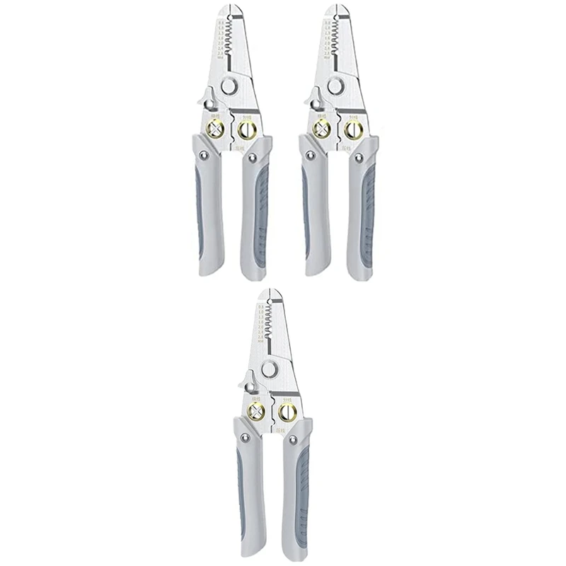 

HOT-Multifunction Wire Plier Tool Multi-Functional Wire Splitting Pliers Stainless Steel Electrical Stripping Tool