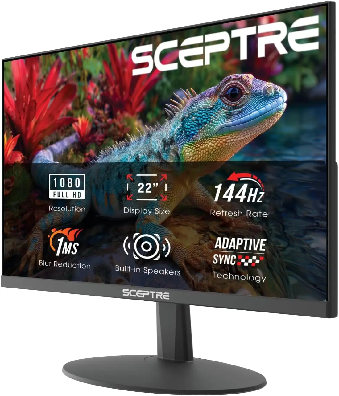 22-Inch FHD Gaming Monitor, 144Hz, 1ms, HDMI/DP, Built-in Speakers, 2026 Model
