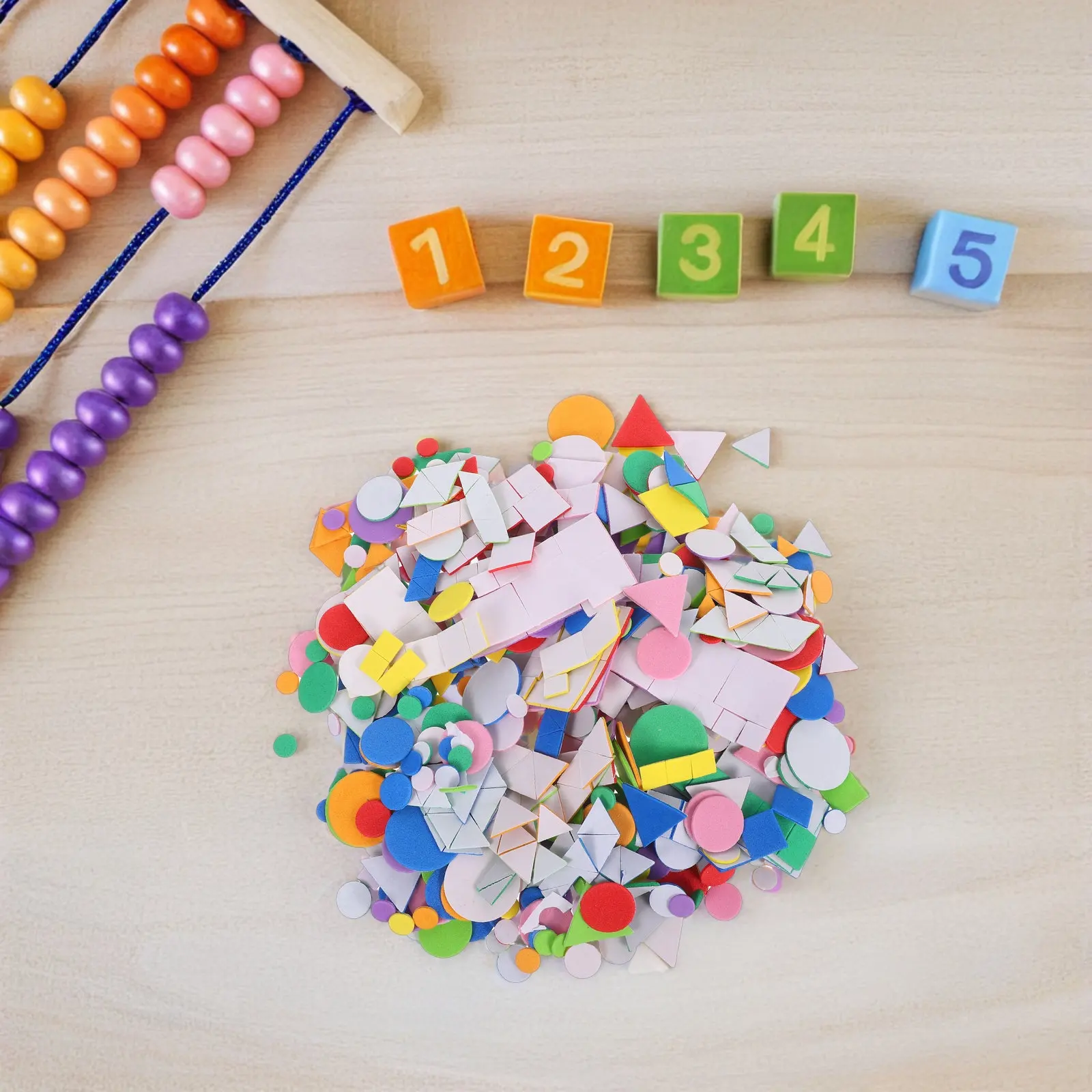 960Pcs Kids Self Adhesive Foam Stickers Geometric Shapes for Creative Preschool Craft Materials Stickers