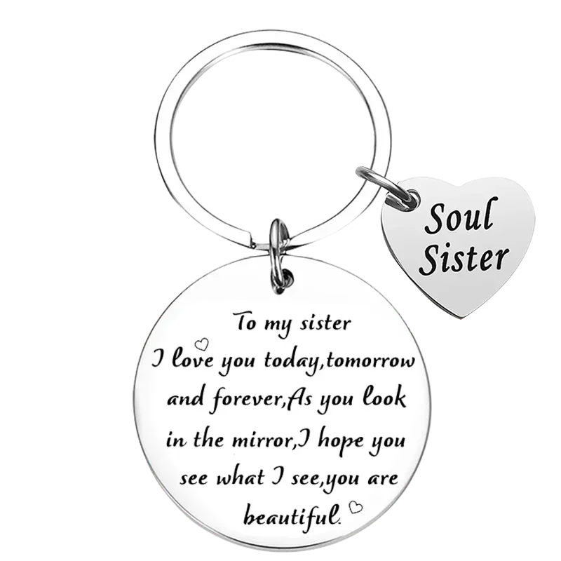 Cute Sister Friendship Keychain Pendant BFF best friend Key Chains A Sister Christmas Birthday Gifts