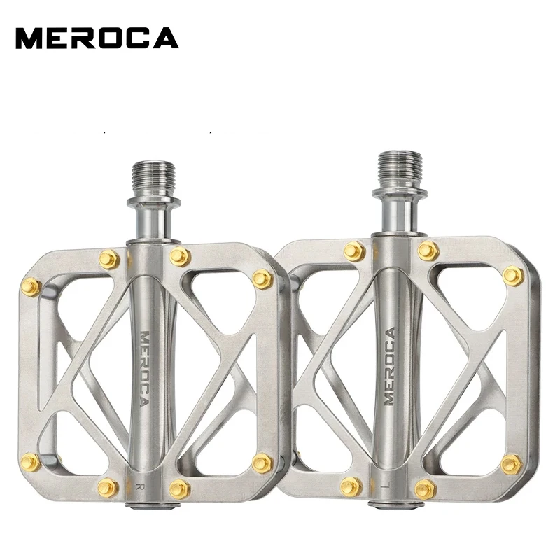 

MEROCA Titanium Alloy Pedals Anti-Slip Bicycle Pedals Ultra-Light 3 Bearing Mountain Bike Universal MTB Pedal Bicycle Accessorie