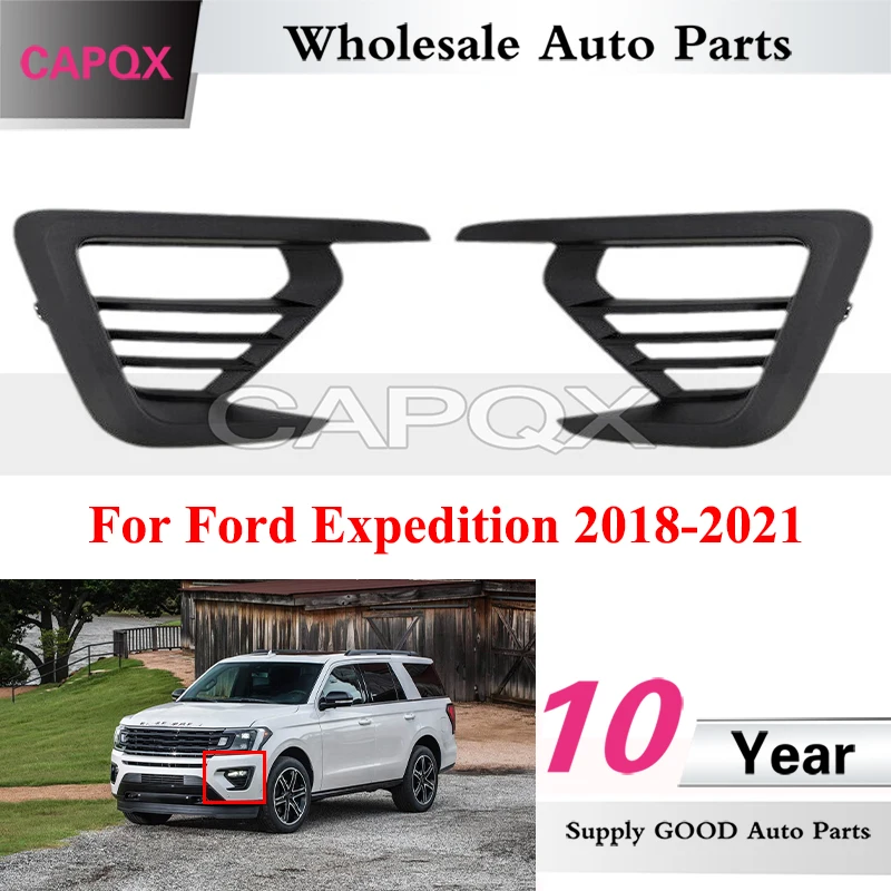 

CAPQX 1pair Front Bumper Foglight Frame For Ford Expedition 2018-2021 Fog Lamp Grille Fog Light Cover