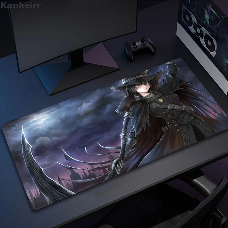 Game Bloodborne Large Pc Mousepad Gamer XL Desktop Decoration Computer Table Desk Mat Gaming Mouse Pad 90x40 Big Non-slip Carpet