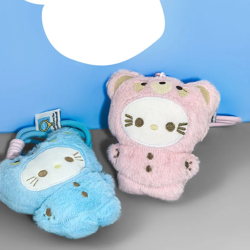 Porte-clés en peluche de dessin animé Hello Kitty Kawaii, jouet sonore à pression créative, sac à dos mignon, pendentif figurine d'action, poupée Kawaii, cadeau d'anniversaire
