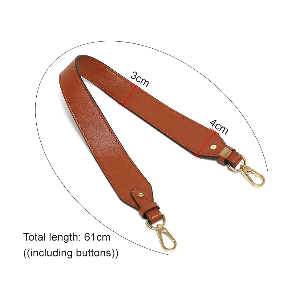 Luxury Solid Color PU Leather 61cm Short Wide Shoulder Bag Strap Vintage Style Underarm Carrying Handbags For Women