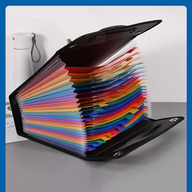 24 Pockets Expanding File Folder Accordian File Organizer,Plastic Paper Document Receipt Organizer For Business, Office