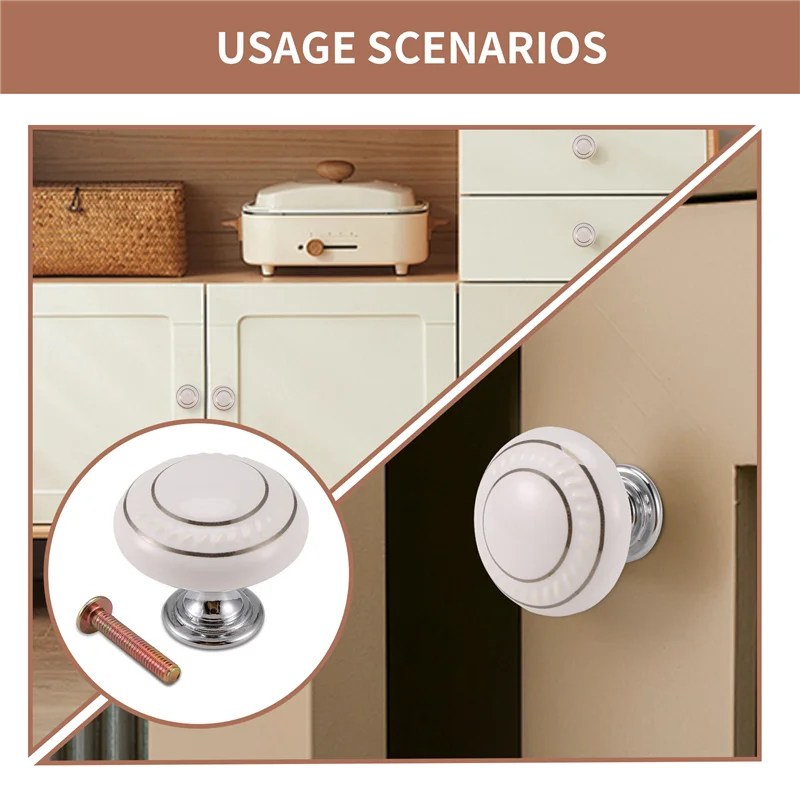 ABRS-1 X Door/Wardrobe/Cabinet/Cupboard Knob Handle Drawer White