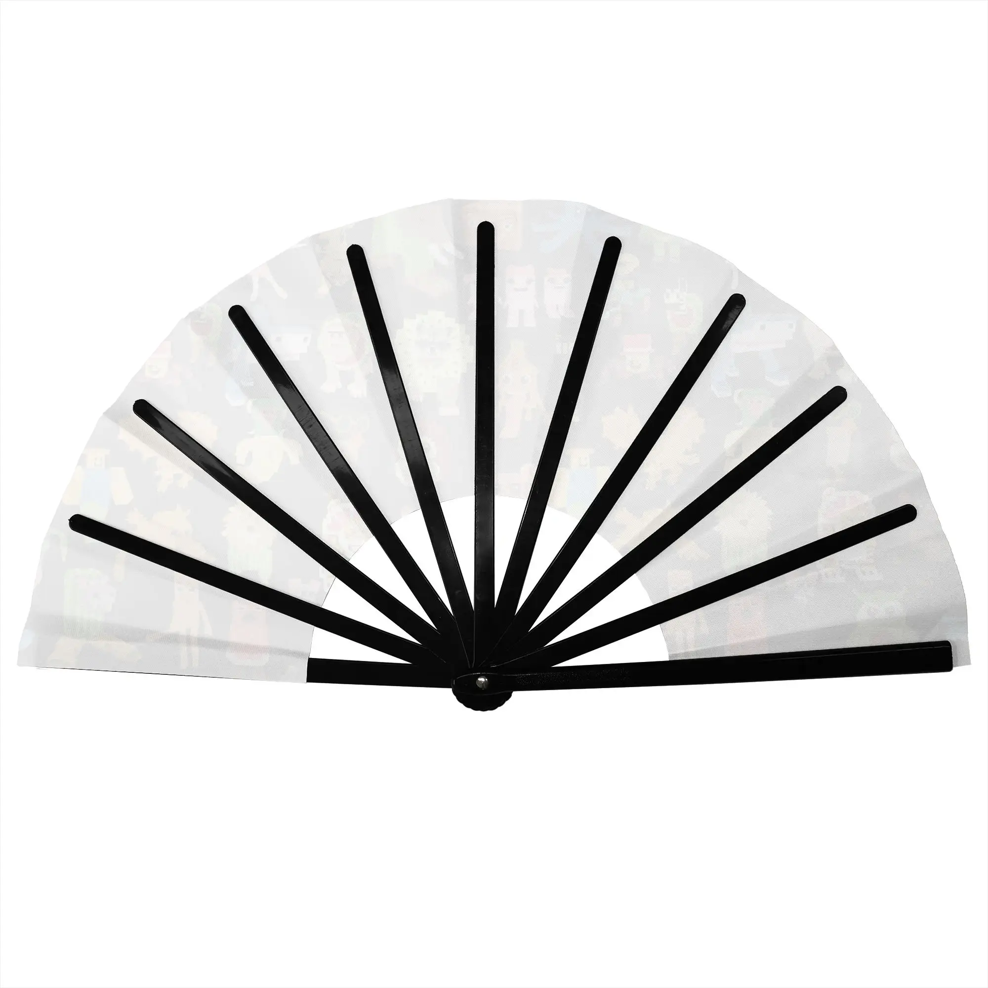 Customized Rock Italian Brainrot Cartoon Portable Pocket Fan Camping  Polyester Folding Fan Chinese Dance Handheld Cooling Fans