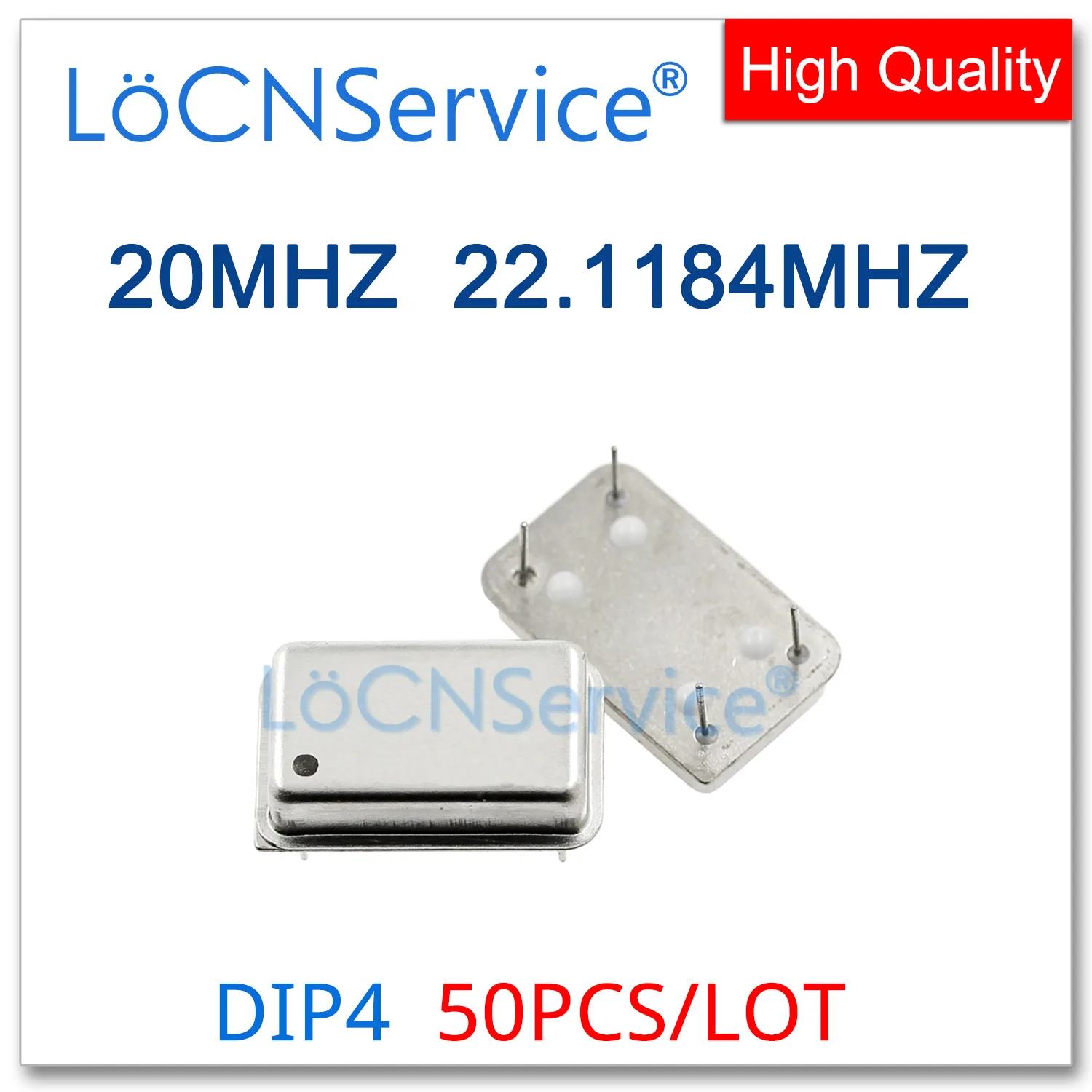 50PCS 20MHZ 22.1184MHZ Crystal Oscillator Active Crystal OSC DIP-4 Rectangular Full Size 20M 22.1184M 20.0MHZ Resonator DIP