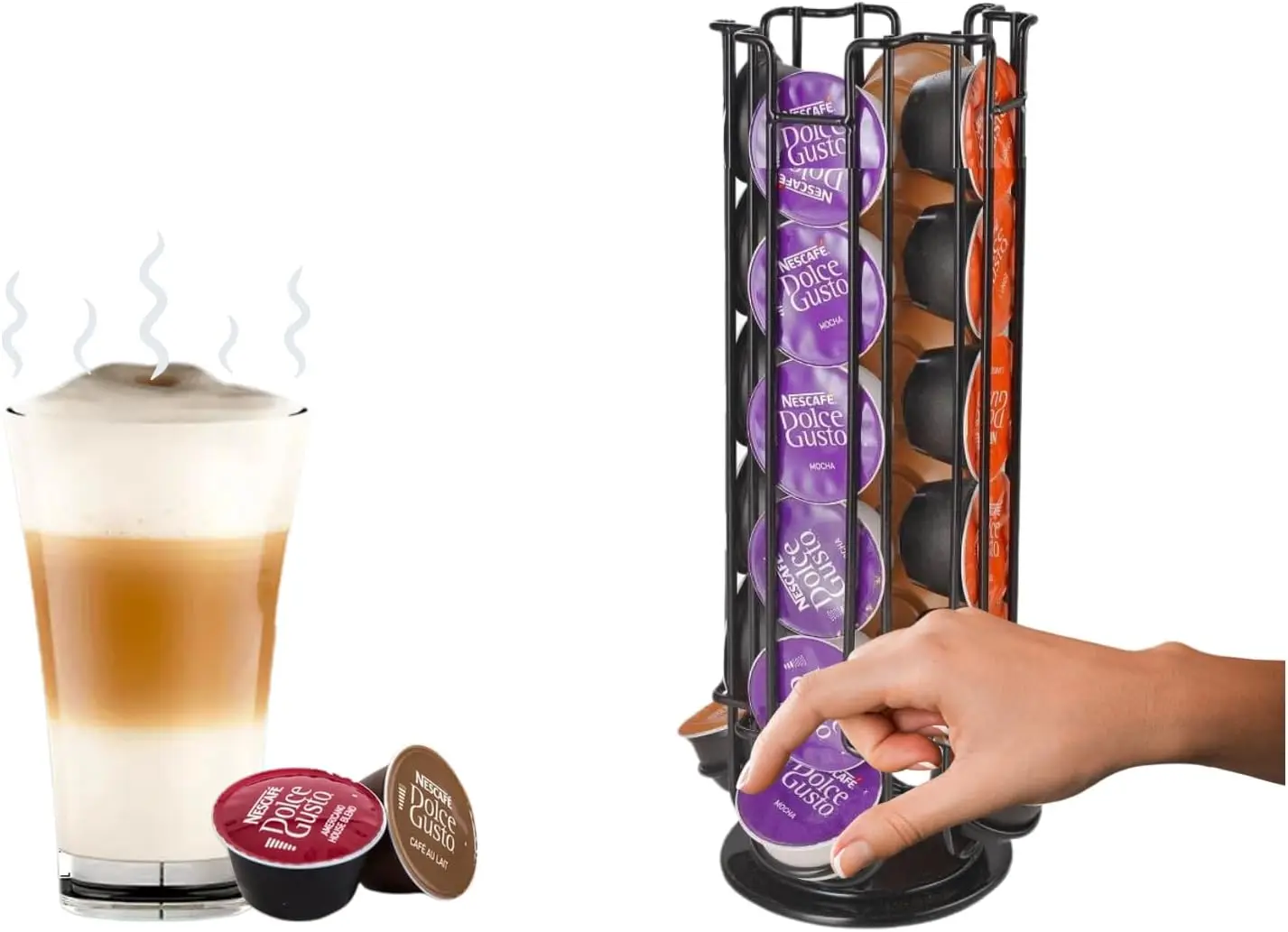 Suporte para Cápsulas de Café Compatível com Cápsulas Dolce Gusto (24 peças) Suporte Rotativo para Cápsulas de Café