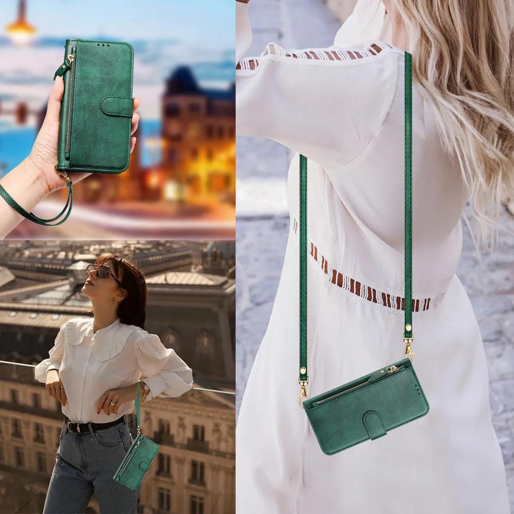 For Xiaomi Redmi 15 5G 4G 2025 Luxury Case Crossbody Zipper Leather Wallet Coque For Redmi 15C Flip Cover Redmi15 15C 15 C Funda