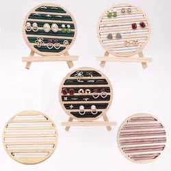 Wood Round Shape Jewelry Tray Ring Earrings Bracelet Display Plate Jewellery Storage Stand Counter Props