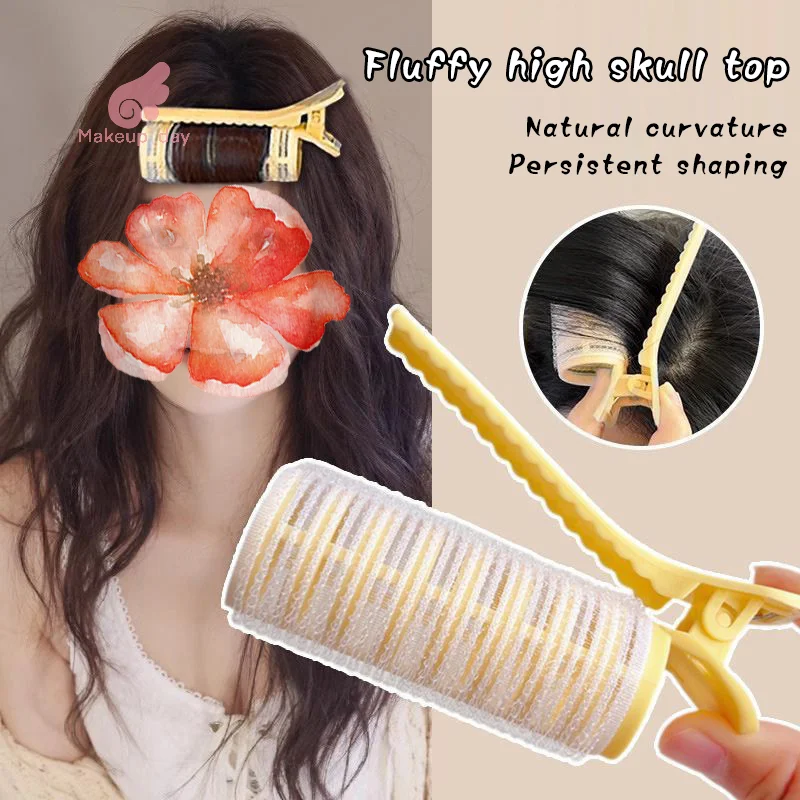 3Pcs Simple Fluffy Hair Roller Bangs Self Grip Traceless Overnight Heatless Curler No Hair Damage Cranium Hair Roots Hair Clip