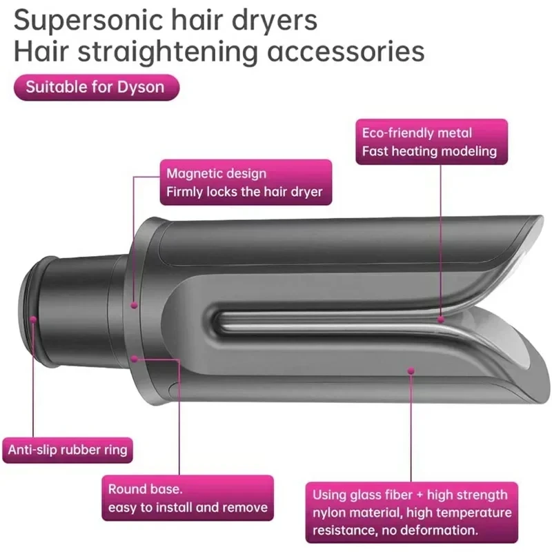 Hair Dryer Straight Nozzle Attachment For Dyson Airwrap HD Straight Plate Clamp Hair Styling Straightening Tool image 3