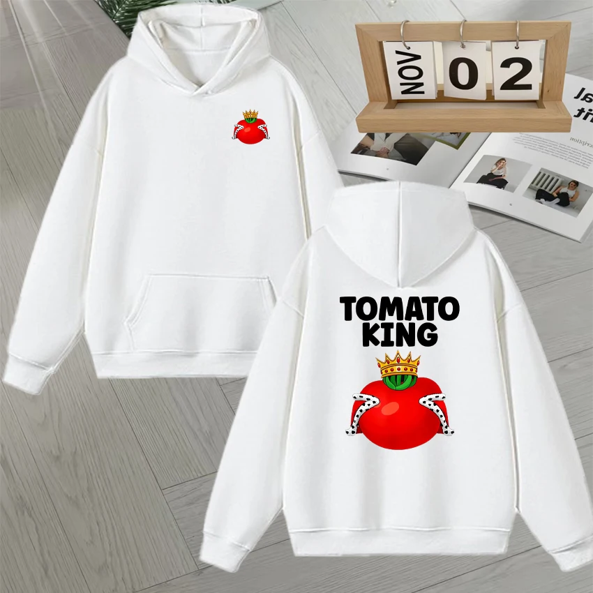 Lustiges Tomaten-Kronen-Muster, geeignet für Pflanzenliebhaber, langärmelige Herren- und Damen-Hoodies, Herbst-Winter-Fleece, lockere Sweatshirts, Unisex