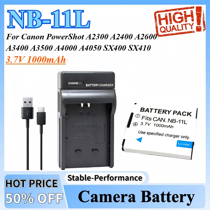 

NB-11L NB11LH NB 11L 11LH Battery + Charger for Canon PowerShot A2300 A2400 A2600 A3400 A3500 A4000 A4050 SX400 SX410 SX420 IS