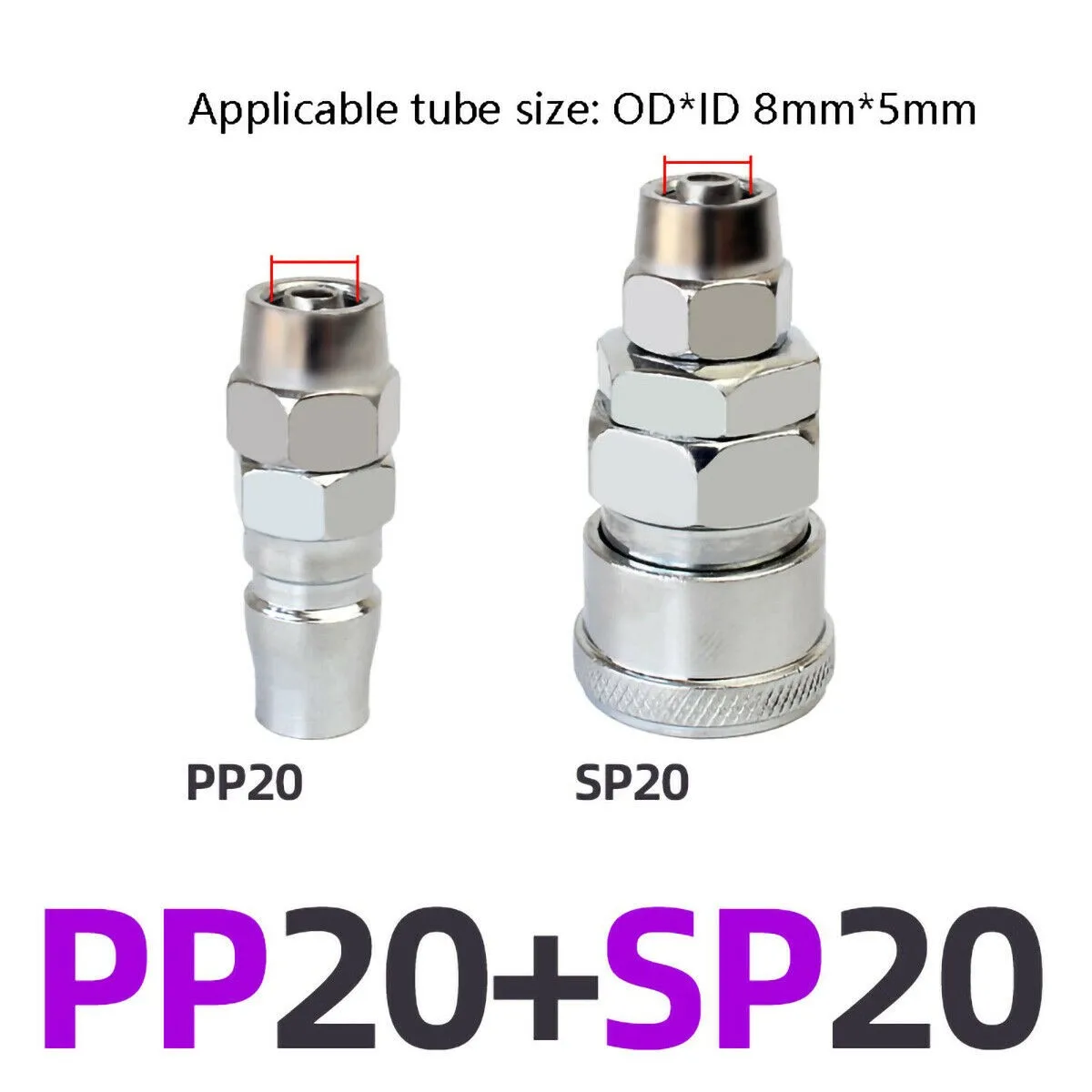 Быстроразъемный штуцер для воздушной линии, фитинги для шланга, соединитель, Соединитель 8 мм, компрессор SP20 PP20, комплект аксессуаров для воздушного компрессора
