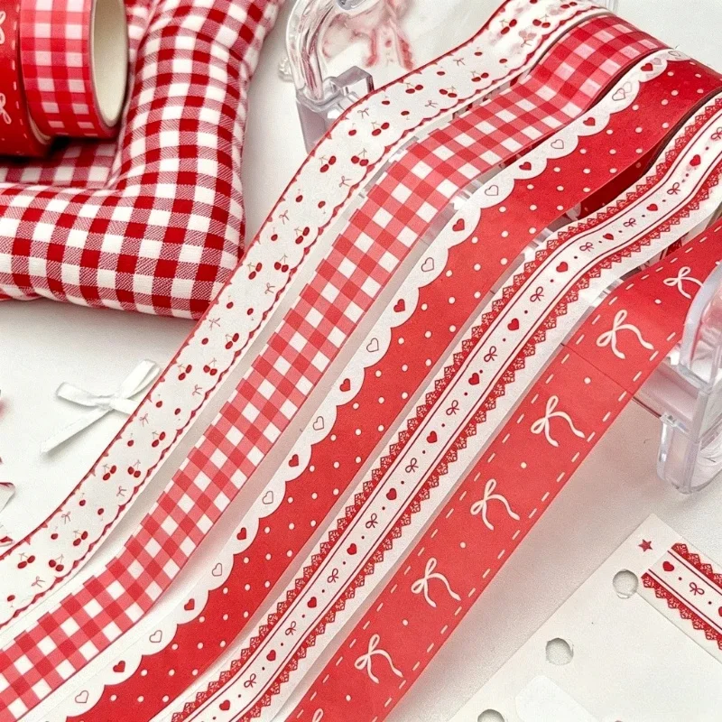 5Pcs Cute Washi Tape DIY Scrapbook Journal Collage Decor Material Stationery Aesthetic Masking Tape - view 4