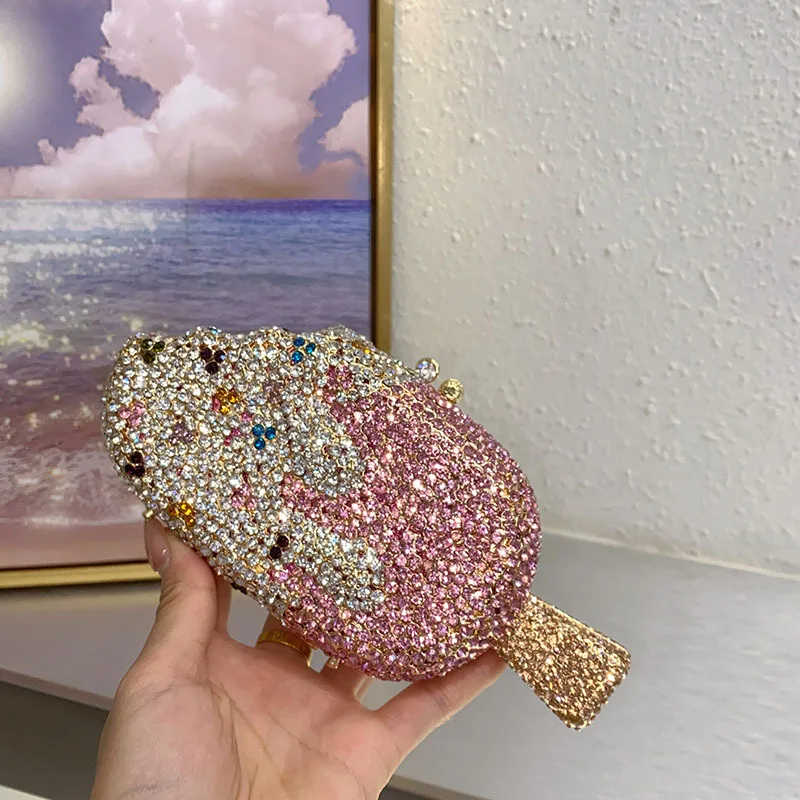 

Luxury Diamonds Popsicle Evening Bag Rhinestone Ice-cream Shoulder Bag Designer Crossbody Bags Mini Party Wedding Clutch Purses