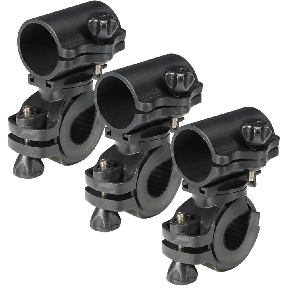 3pcs Bike Flashlight Holder Plastic Mounting Bracket 360° Rotatable For Cycling Lamp Torch Stand Durable Light Rack Bicycle