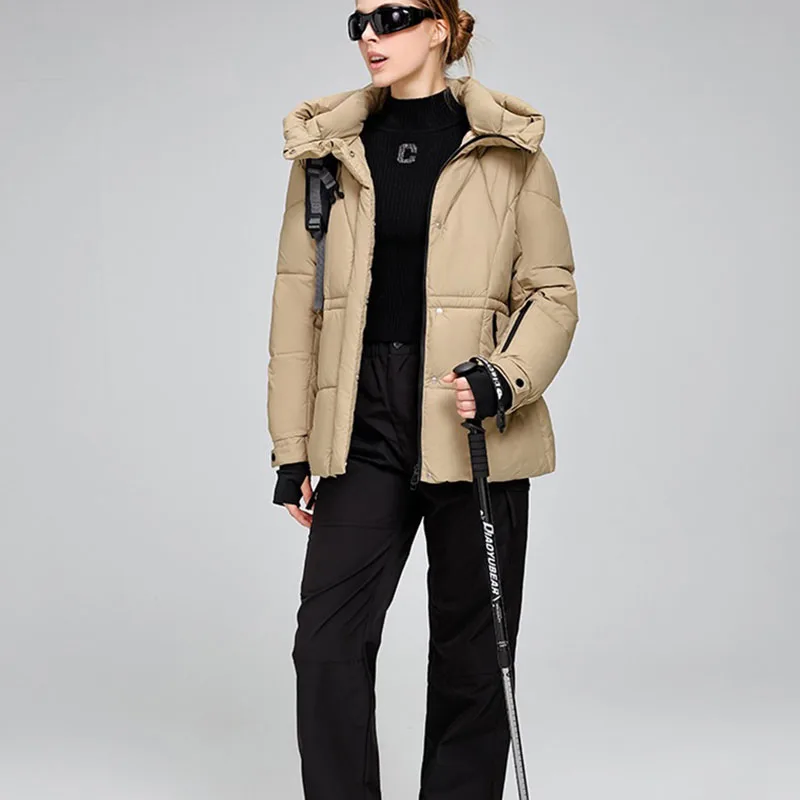 الباردة واقية الدافئة في الهواء الطلق معطف مقنع غير رسمي المرأة سترة قطن 2025 شتاء جديد عصري أنيق المرأة سترة قطن H692 #5