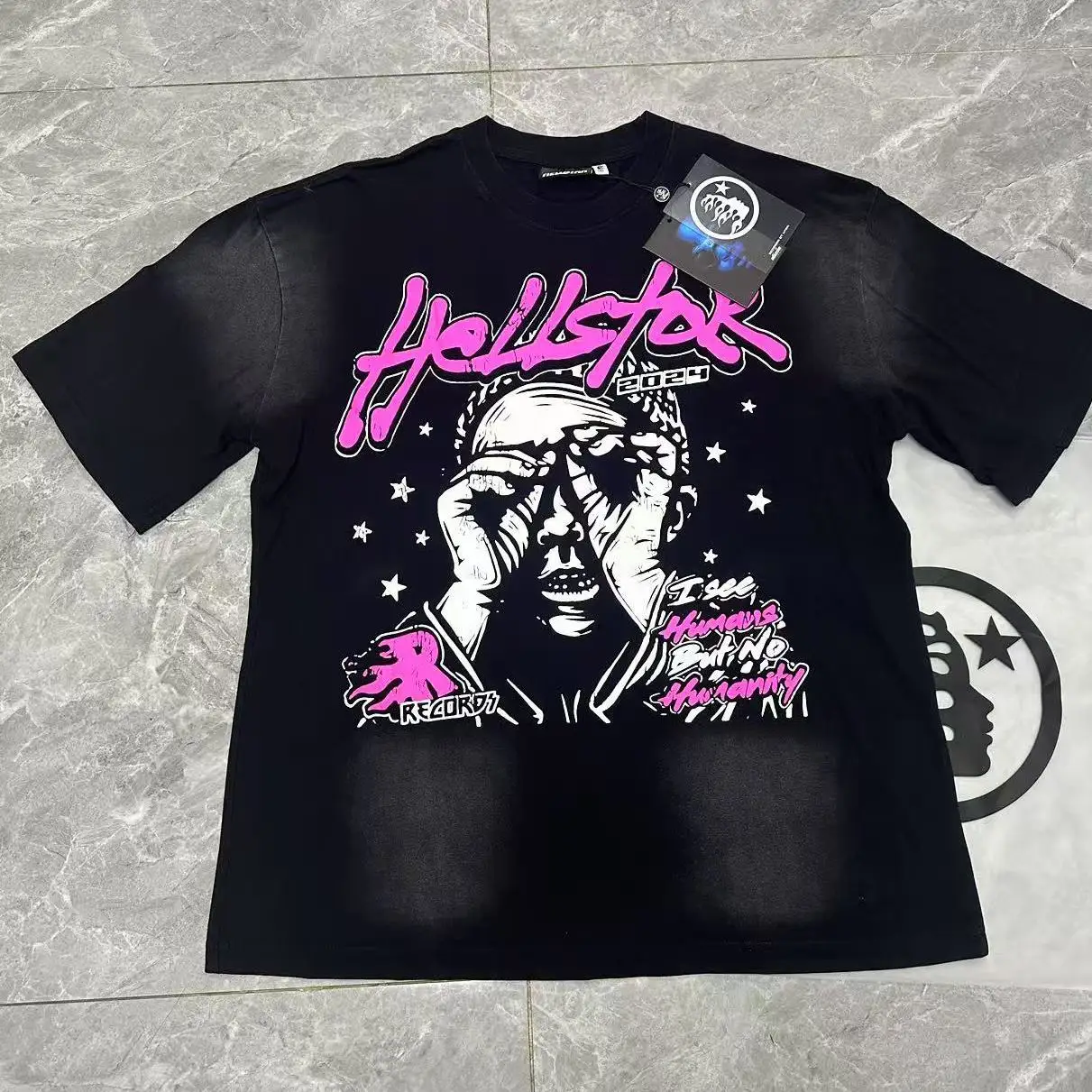 Retro Style Cotton T-Shirt for Men And Women with Print Design Short Sleeve Worn INS Style Loose Fit High Street Fashion
