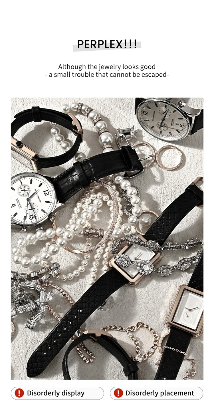 Oirlv Wrist Watch Display Stand Microfiber Watch Storage Rack Necklace Bracelet Organizer Rack Bangle Watch Holder Showcase Rack