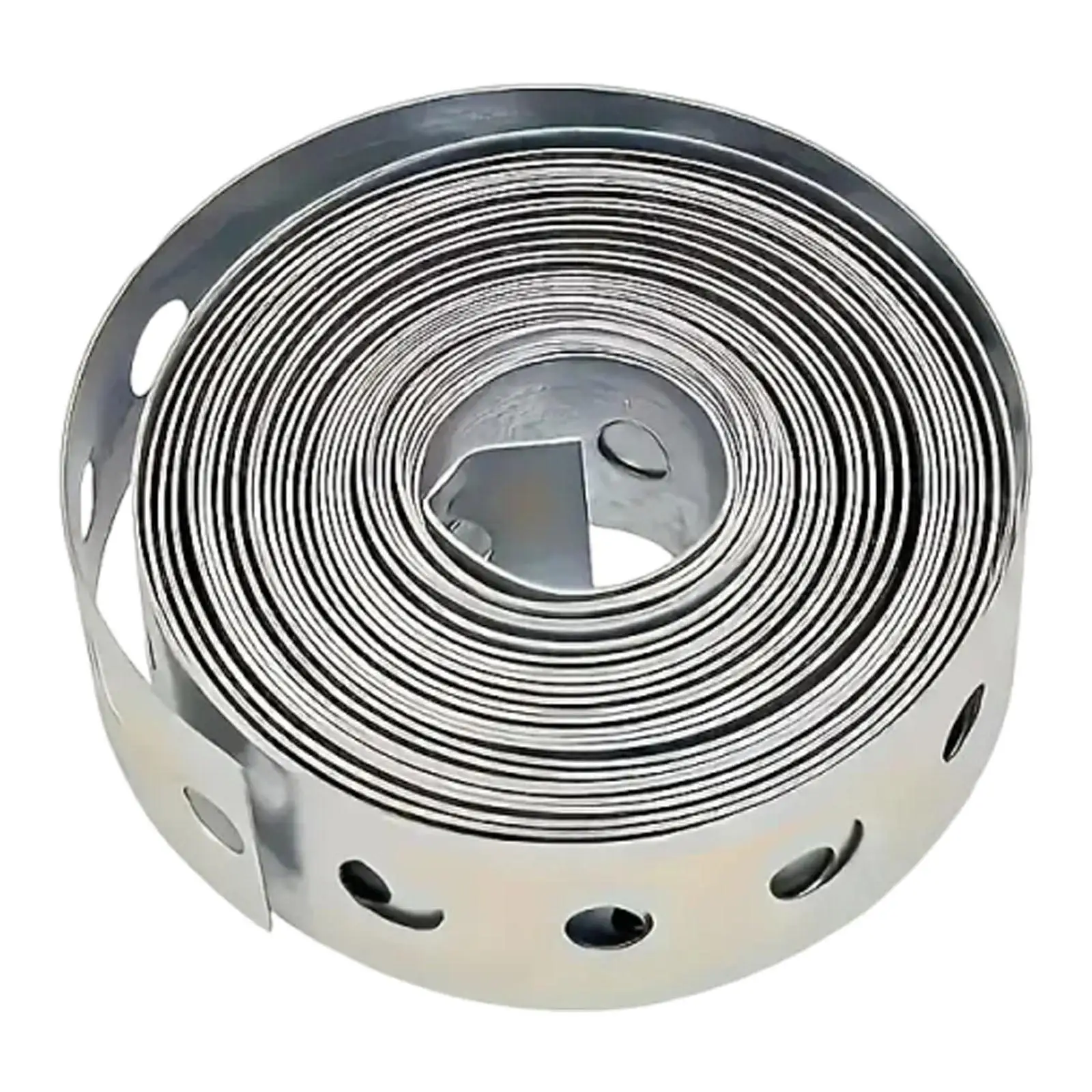 Galvanized Metal Pipe Strap Multipurpose Sturdy Perforated for Home Organization Accessories Hanger Strap Silver 9.84 ft Length