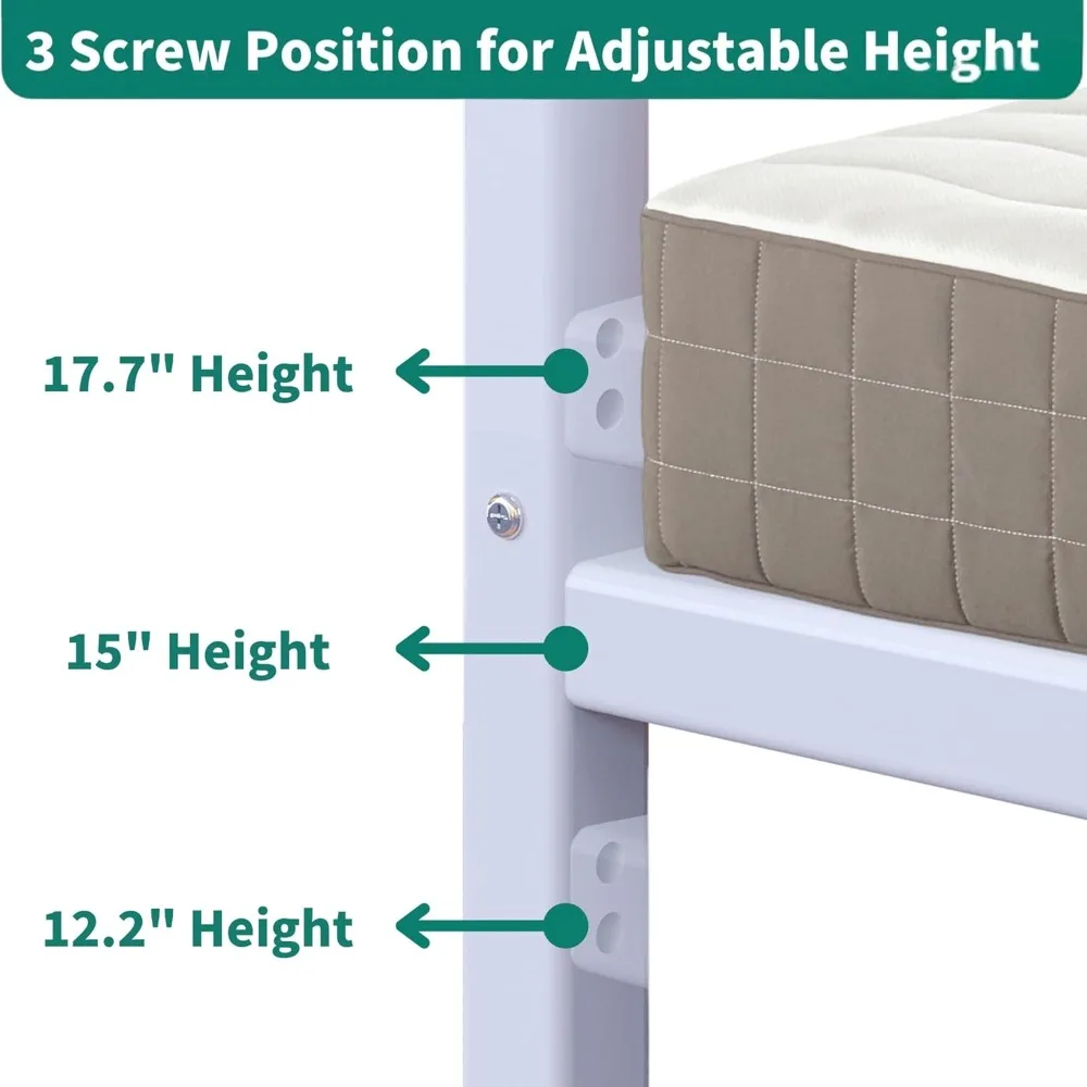 Daybed dengan Tempat Tidur Tambahan, Daybed Twin dengan Ketinggian yang Dapat Disesuaikan dan Tempat Tidur Tambahan yang Dapat Ditarik, Sofa Bed dengan Penyangga Bilah Baja untuk Li