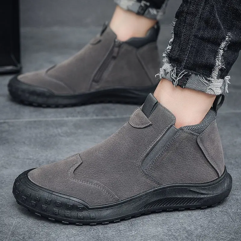 Flat Leather Shoes for Men Khaki Man Casual Shoe Classic Original Slip-on Adults Social 2024 Trend Fashion Shipping Free Pu Sale