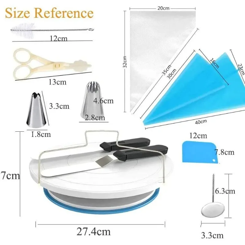 301PCS/Set Cake Baking Accessories and Tools with Cake Turntable Pastry Piping Bag Piping Tips Cooking Dessert Decorating Kit