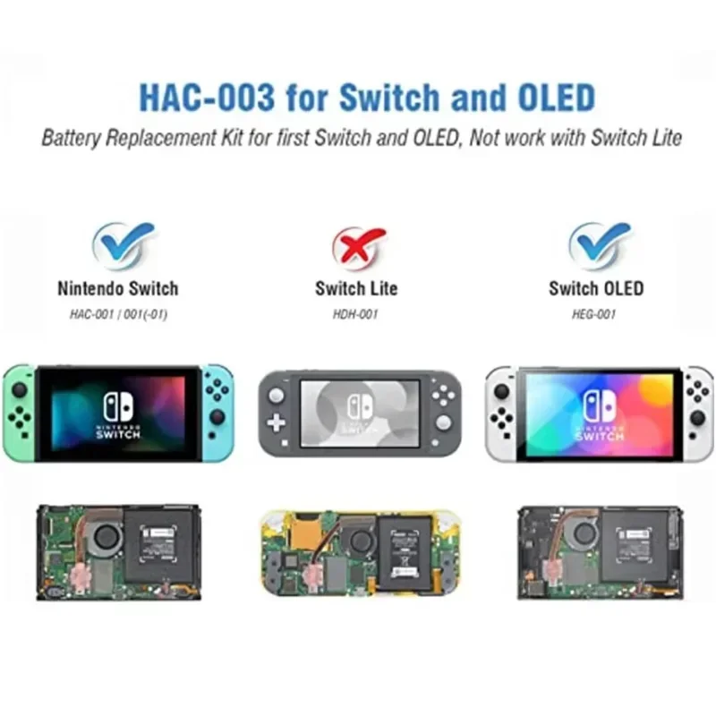 1-20pcs New HAC-003 4310mAh Replacement Charger Battery Repair Part 3.7V HAC003 HAC-001 for Nintendo Switch Game Console