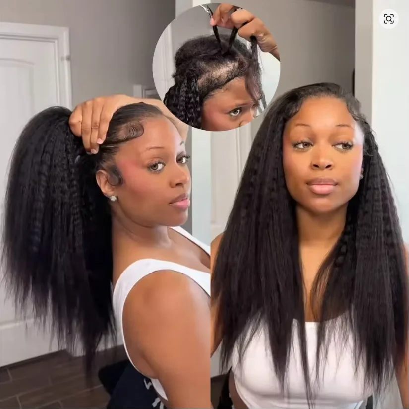 

Прямые косички Kinky Straight Feather Crochet Braids из 100% натуральных волос, без узлов, для плетения, без клея, накладные пряди из натуральных волос