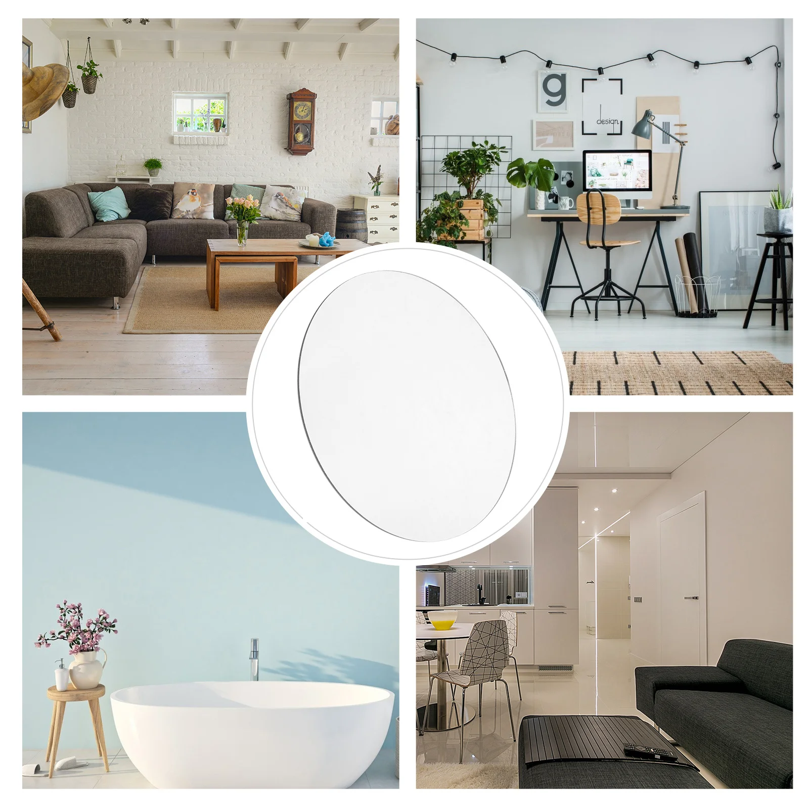 Małe magnetyczne lusterko do szafki, akrylowe, ścienne, do szkoły, na siłownię, dekoracyjne, do makijażu, lekkie, do łazienki, sypialni, na drzwi.