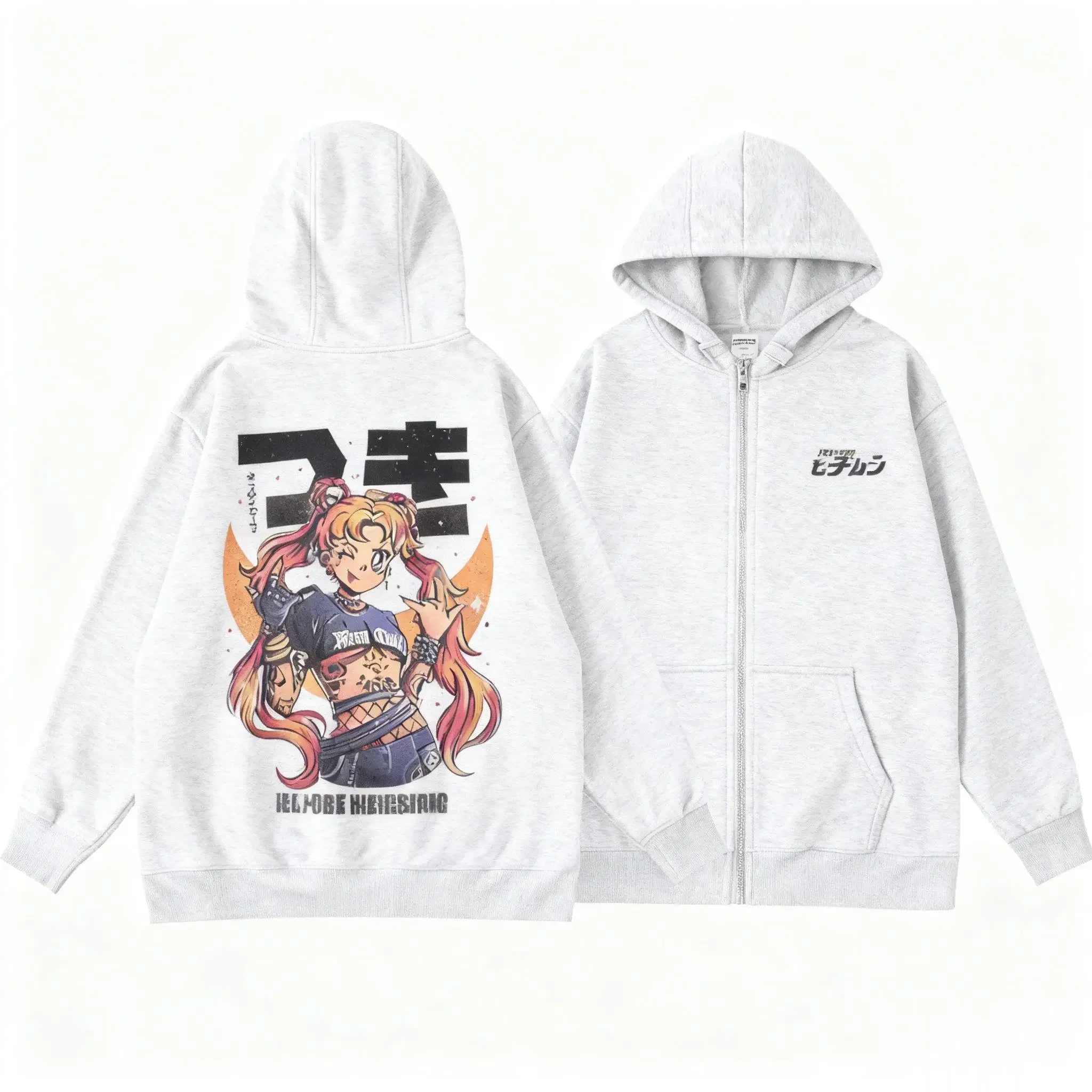 Nieuwe Unisex Sailor Moon Anime Hoodie Mannen Vrouwen Zip Up Jas Grafische Print Streetwear Sweatshirt Oversized Casual Herfst Tops