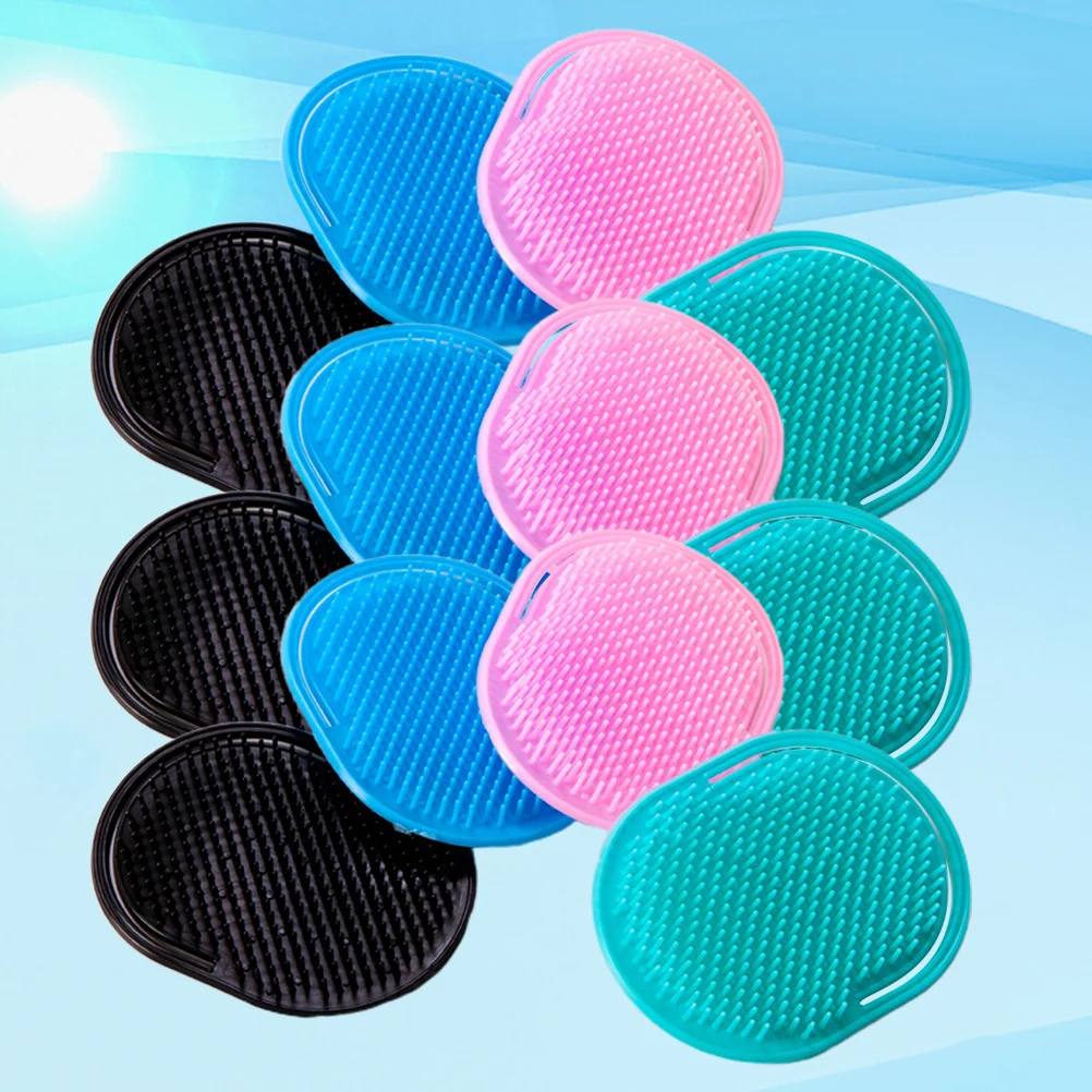 

12 шт., расческа для мытья волос, 4 цвета, пластиковая массажная щетка для кожи головы для потока крови, прочный домашний салон, многоцелевой массажный инструмент