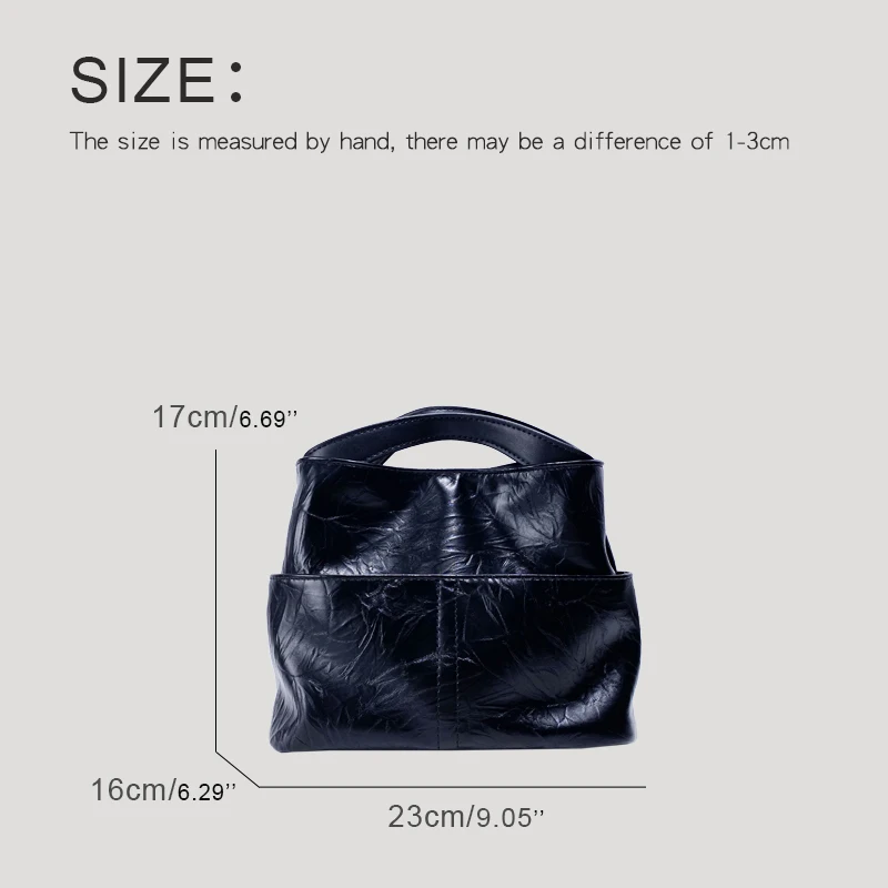 Vintage Bucket Bags For Women Luxury Designer Handbags Purses 2024 New In PU Crackled Waxed Leather Top Handle Classic Shoulder