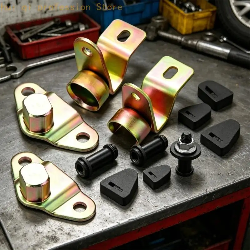 Pickup Heckklappenscharnier-Teilesatz, 8-teiliges Reparatur-Hardware-Set mit Metallhalterungen, Unterlegscheiben – Detail 4