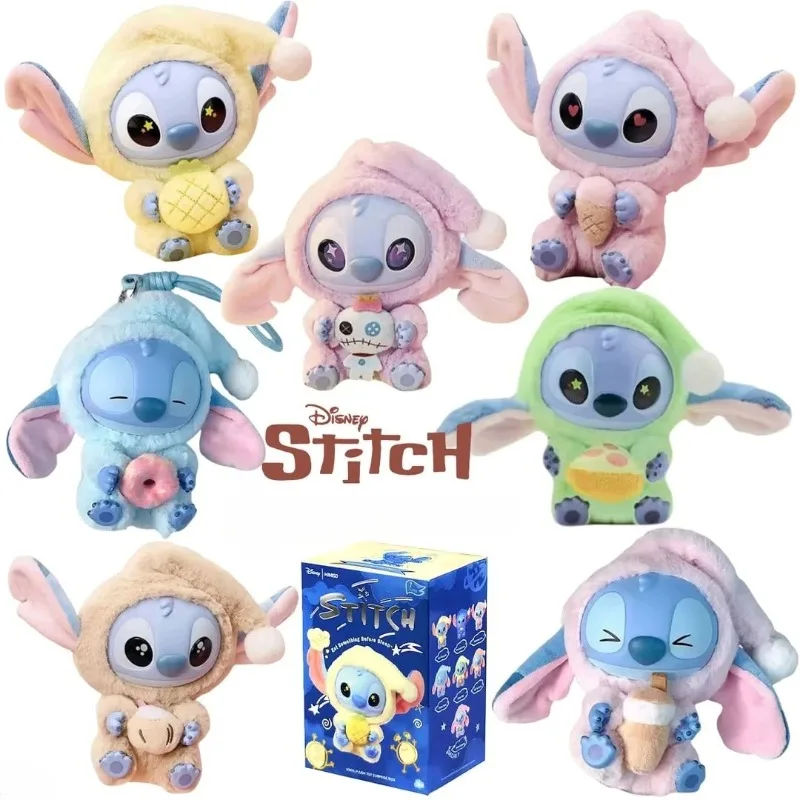 

Disney Stitch Eat Some Thing Before Sleep Series Виниловая слепая коробка Сумка Подвеска Милая плюшевая кукла Mystery Box Игрушка-сюрприз Подарки