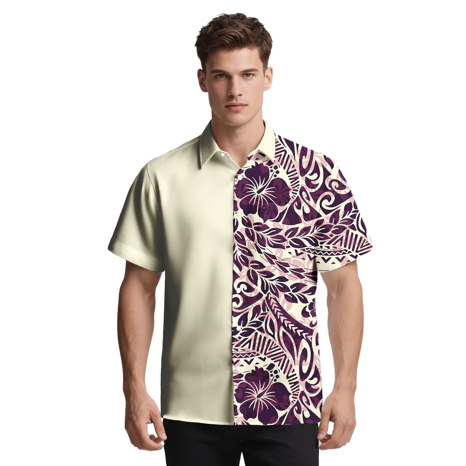أحدث تصميم لعام 2026، صورة مخصصة، ملابس رجالية غير رسمية، نمط قبلي ساموا، جيب للرجال، قميص هاواي ألوها، قميص بولينيزي للرجال #4