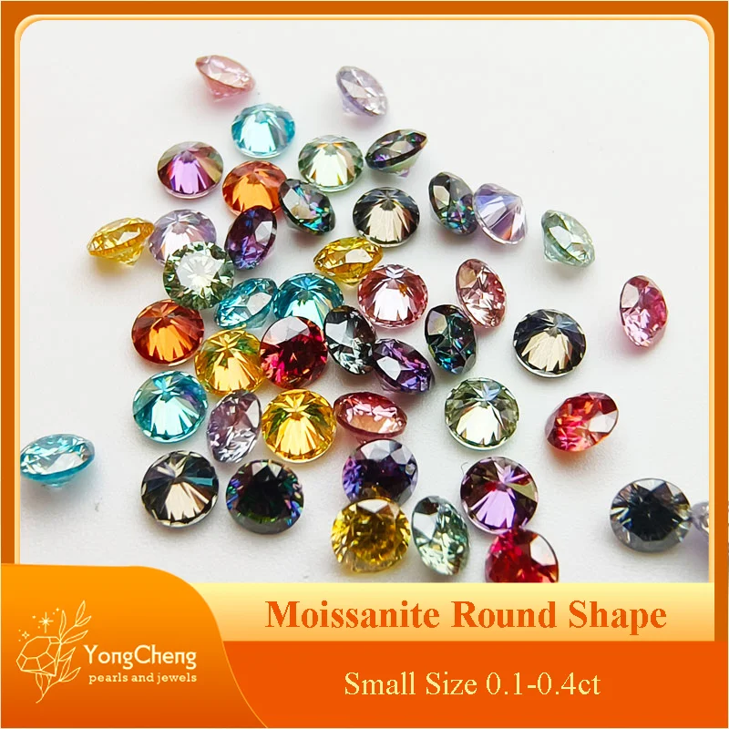 

Moissanite Small Size Round Shape 8 Hearts and 8 Arrows Cutting Colored Moissanites Beads for Jewelry Pendant Rings Making