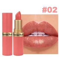 Pearlescent Pink Glitter Velvet Lipstick Metallic Waterproof Long Lasting Matte Shimmer Diamond Lipstick Women Makeup Cosmetic 5
