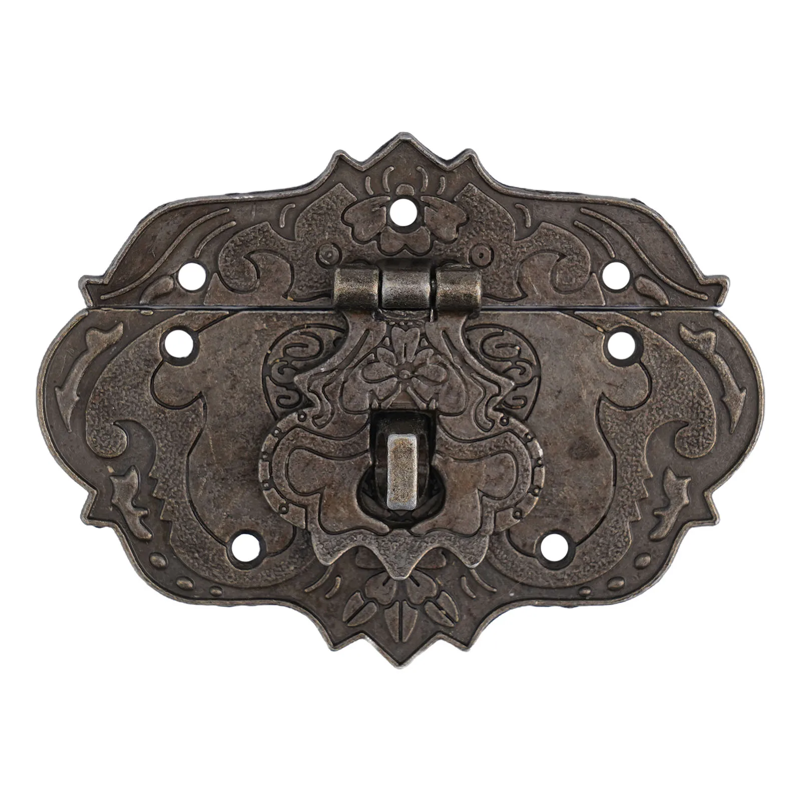 

Buckle Cabinet Hinge Box Lock Bronze Carving DIY Hardware Accessories Padlock Key Small Suitcases Wooden Box Hasp