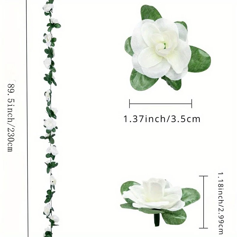 1 Stück Künstliche Rosen-Girlande 2,3M Kunstblumen für Heim-Dekoration Hochzeitsdekoration Herbst-Garten Outdoor DIY Bogen-Dekor – Detail 3